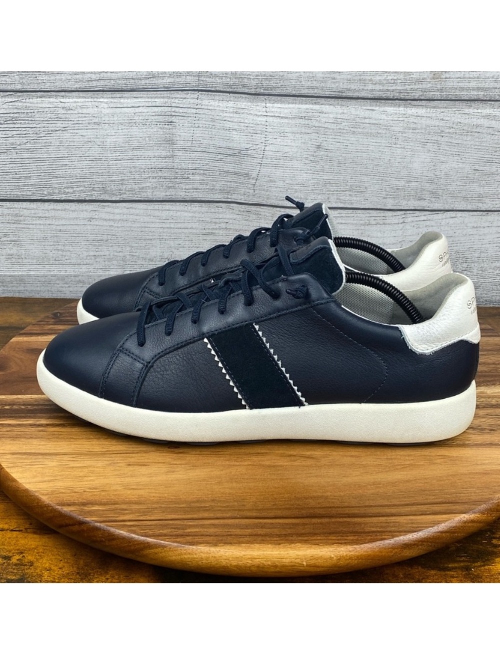 Geox Spherica VS EC4 Navy Tumbled Leather Slip On Shoes Men’s Sneaker Size 12